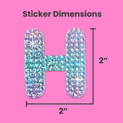 Letter H 2" Rhinestone Sticker