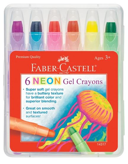 6 Ct Neon Gel Crayons