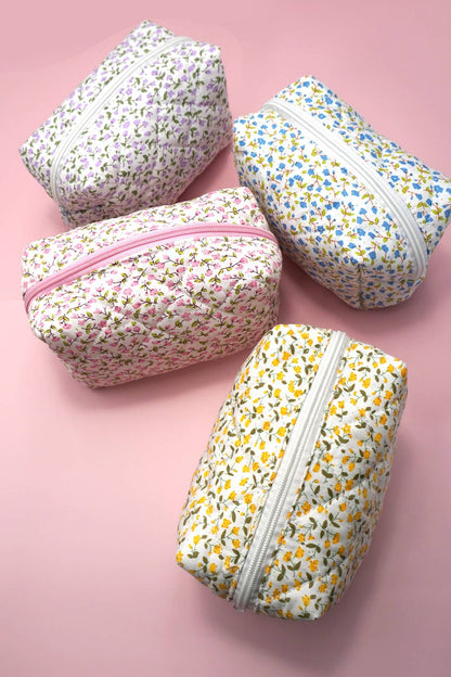 DITSY QUILTED COTTON FLORAL COSMETIC POUCH BAG | AST.