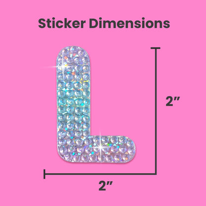 Letter L 2" Rhinestone Sticker
