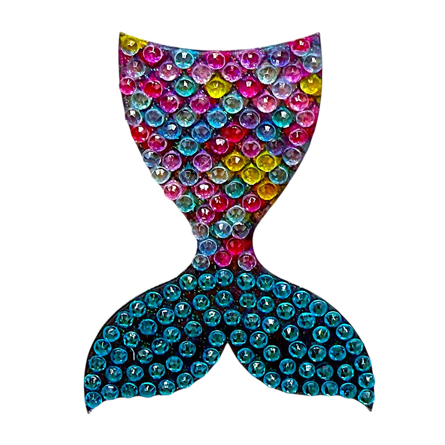 Mermaid Tail Rhinestone Sticker 2" Cut to Shape