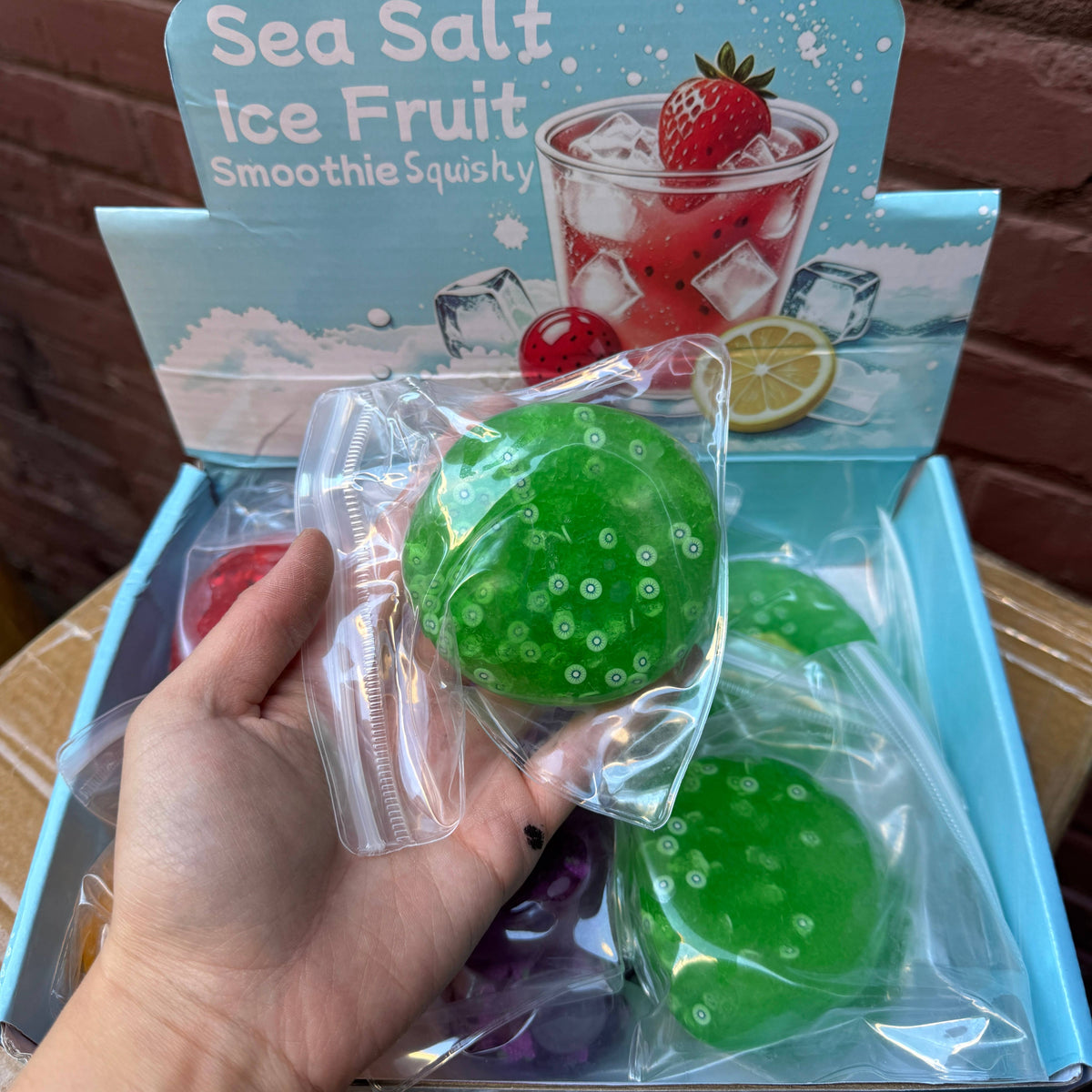 Mixed Fruit Icy Slushy Ball Squishy w/Charms 12/pk | A009