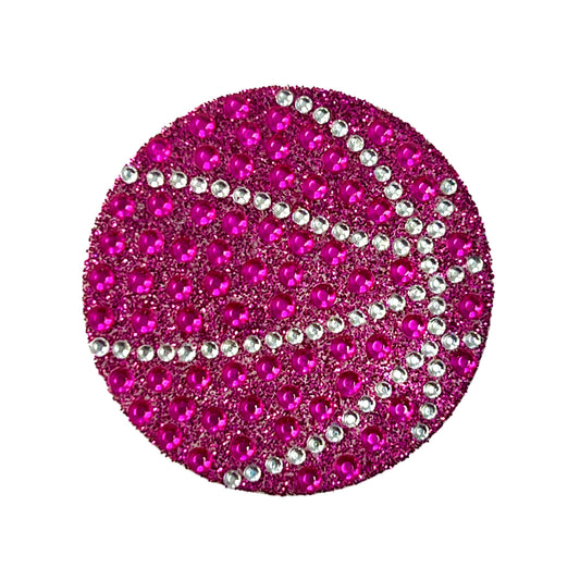 Pink Basketball 2" Rhinestone Sticker
