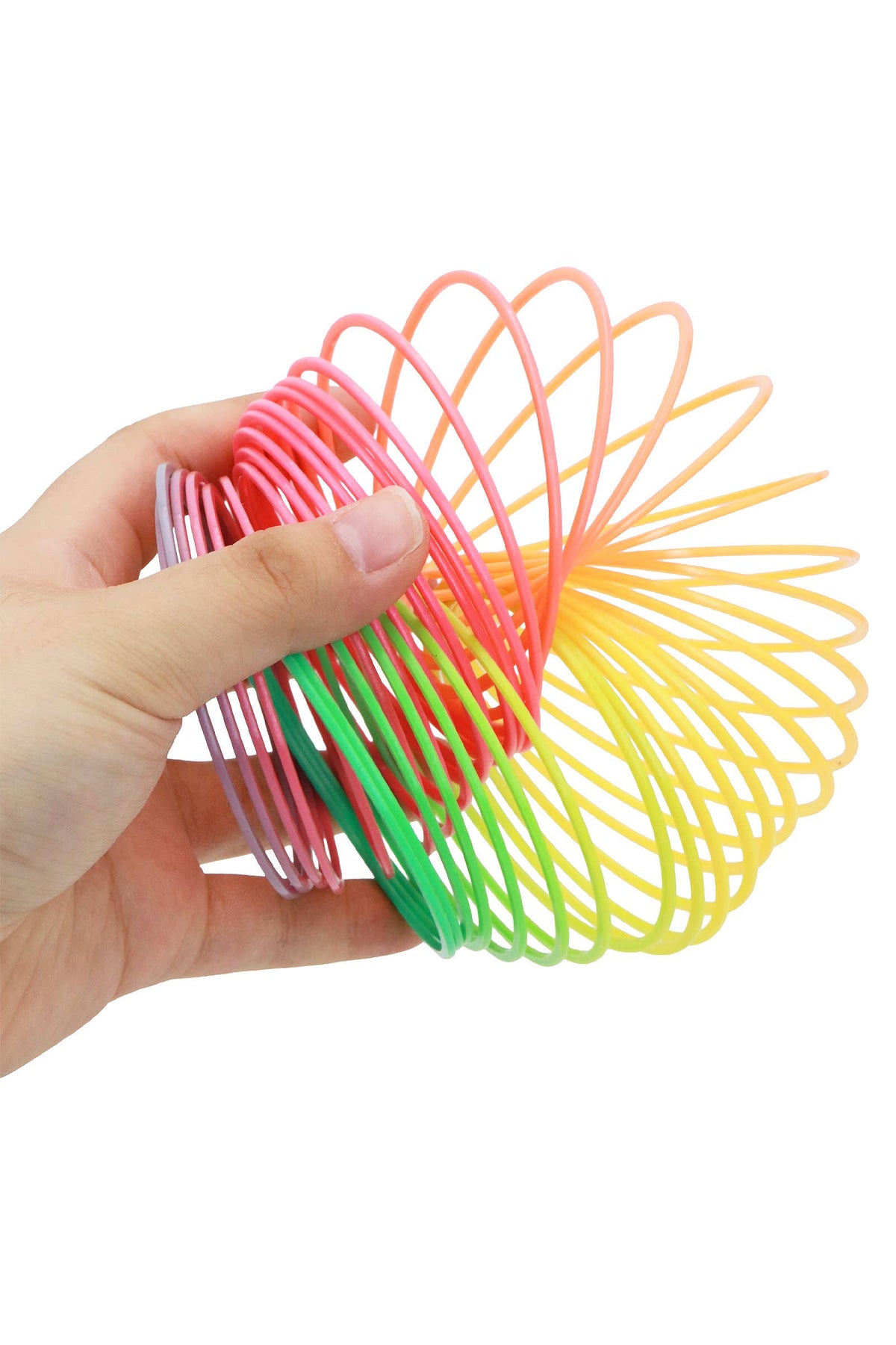 Pastel Rainbow Ombre Coil Slinky Toy - 12 Pcs