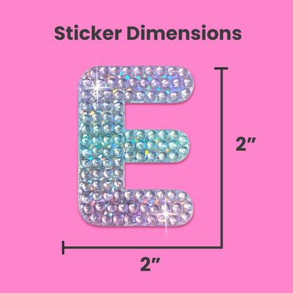 Letter E 2" Rhinestone Sticker