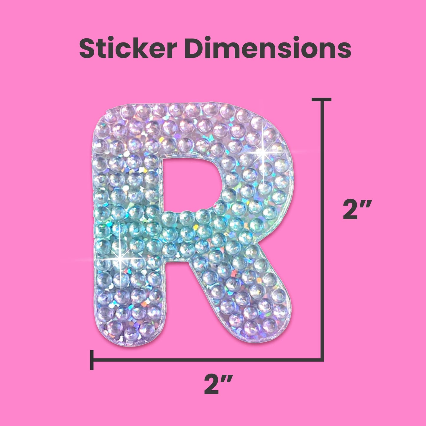 Letter R 2" Rhinestone Sticker