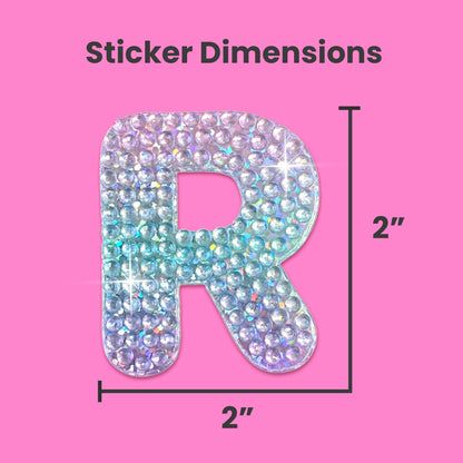 Letter R 2" Rhinestone Sticker