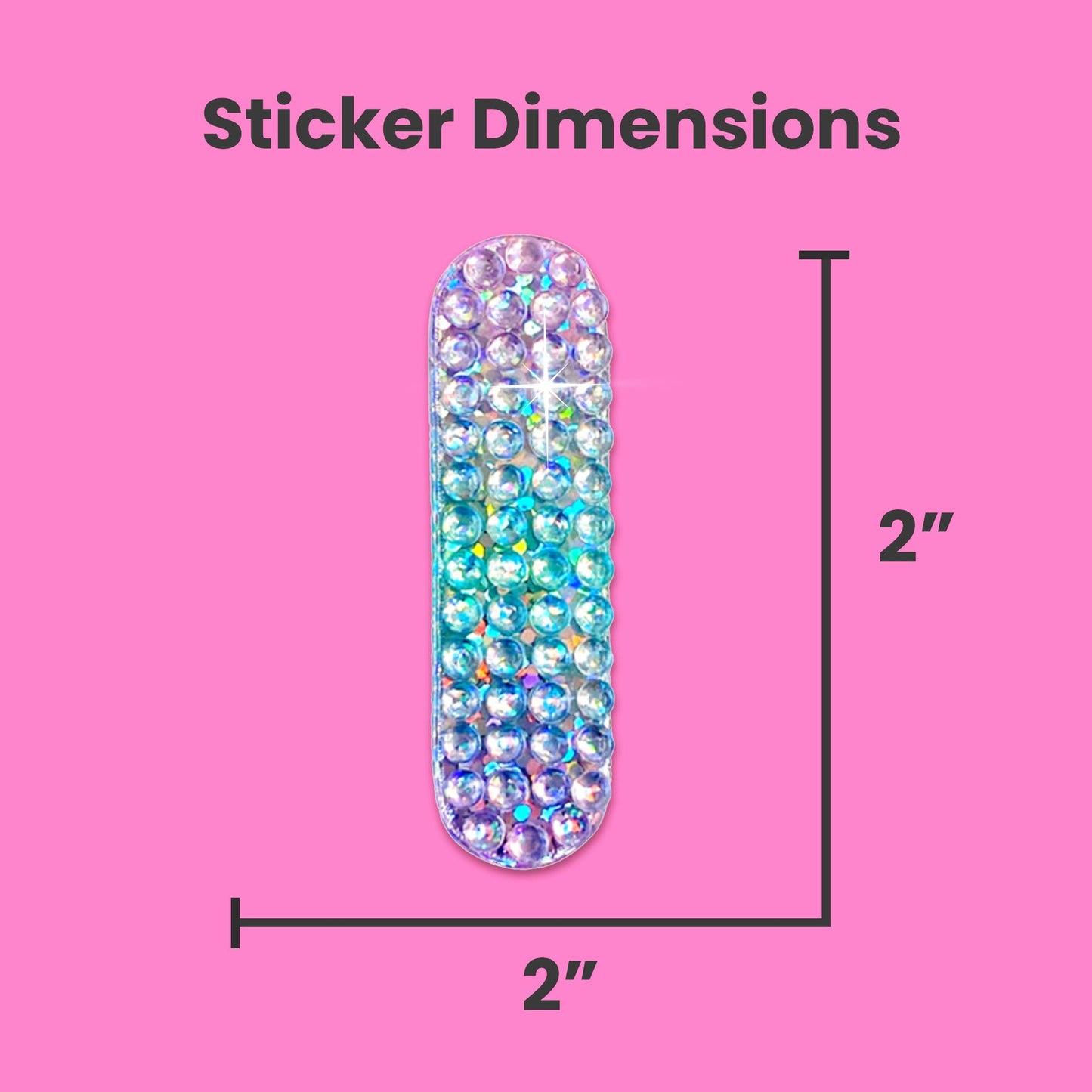 Letter I 2" Rhinestone Sticker