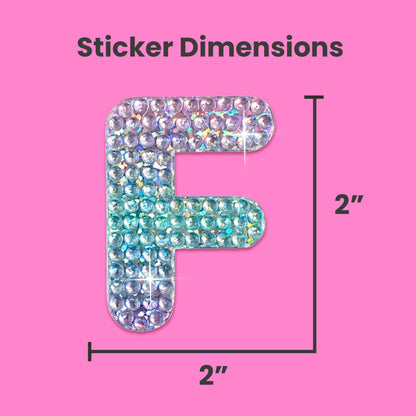 Letter F 2" Rhinestone Sticker