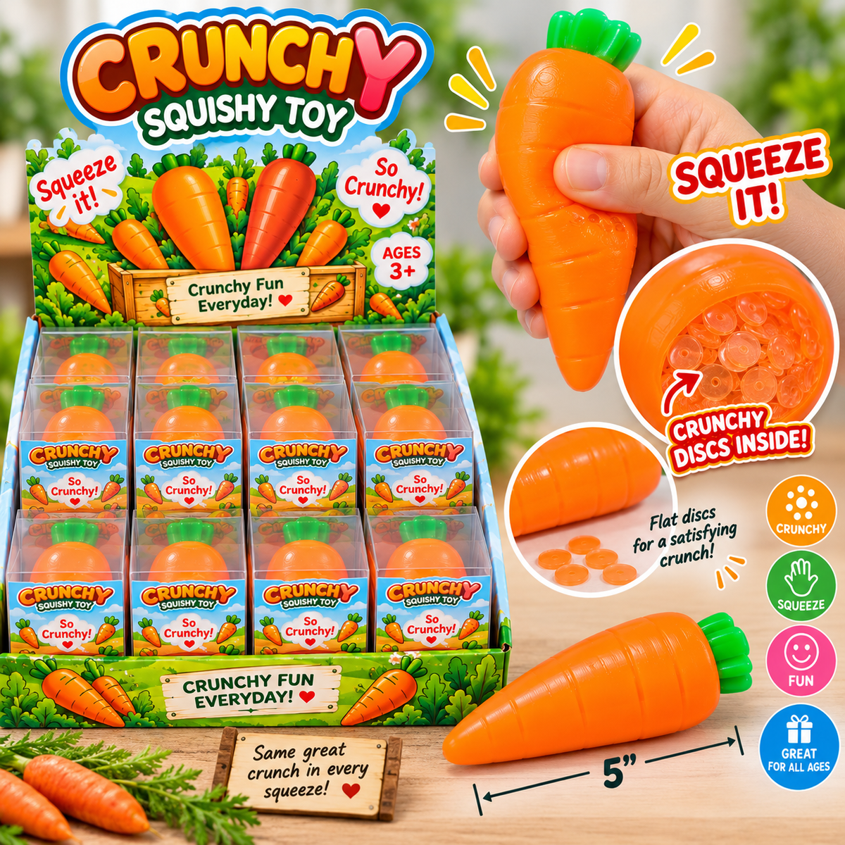 Crunchy Carrot Squishy Toy MSS41