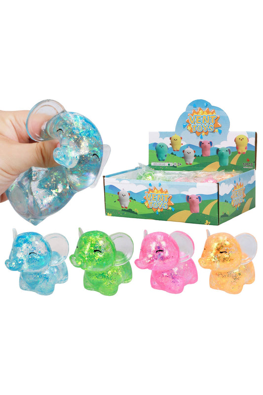 Baby Elephant Glittery Maltose Thick Putty Filled Squishy
