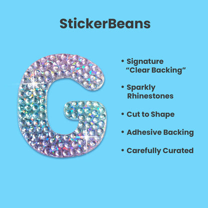 Letter G 2" Rhinestone Sticker
