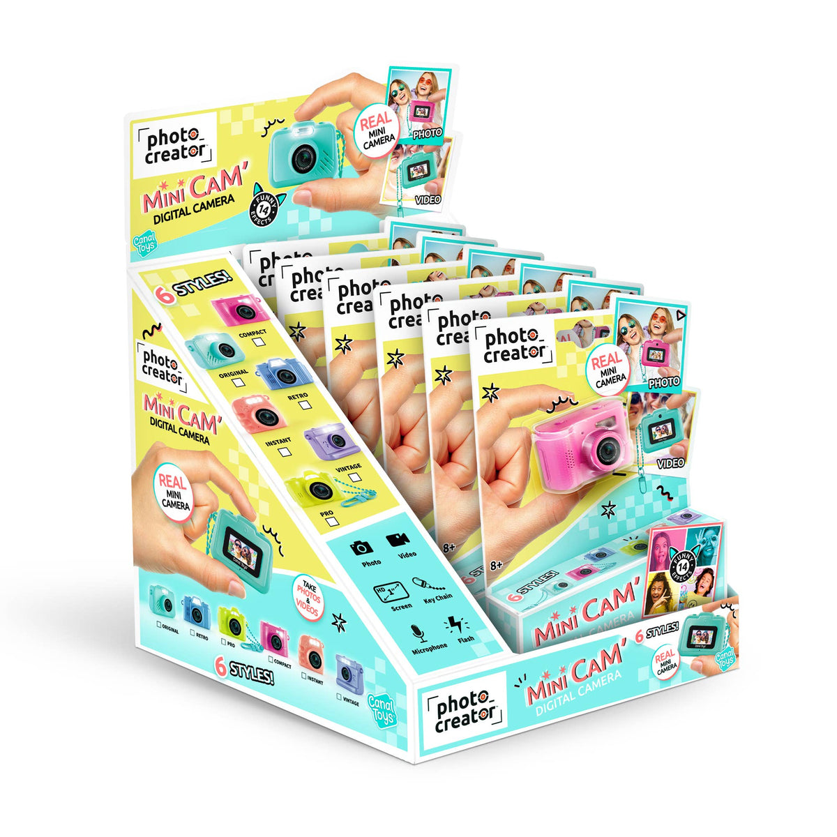 Photo Creator Mini Camera for Kids in 6pc Counter Display