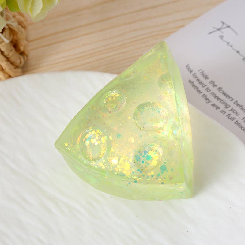 Maltose Glitter Cheese Squeeze Toy squishy fidget toy
