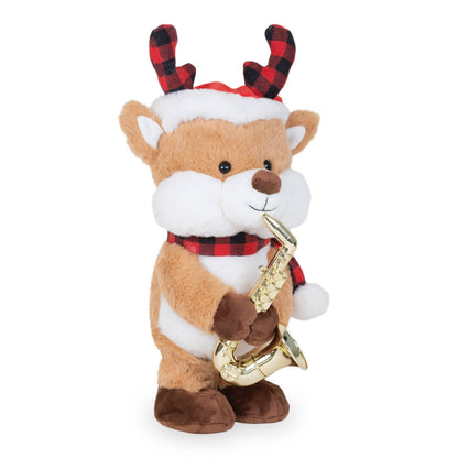 Jazzy Antlers (Animated Saxophone Musical Reindeer Plush Toy