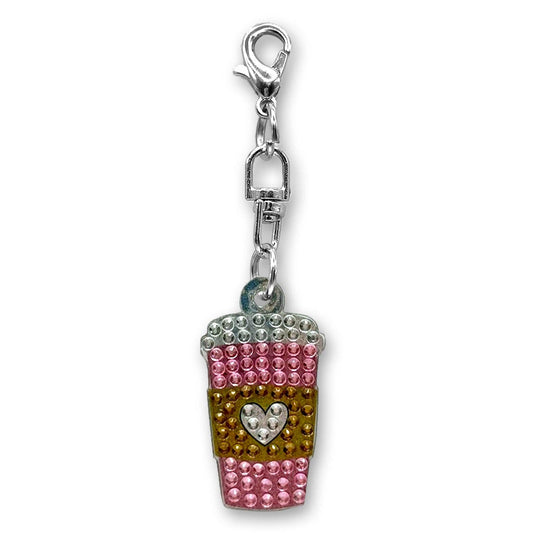 Pink Latte Rhinestone Bag Charm