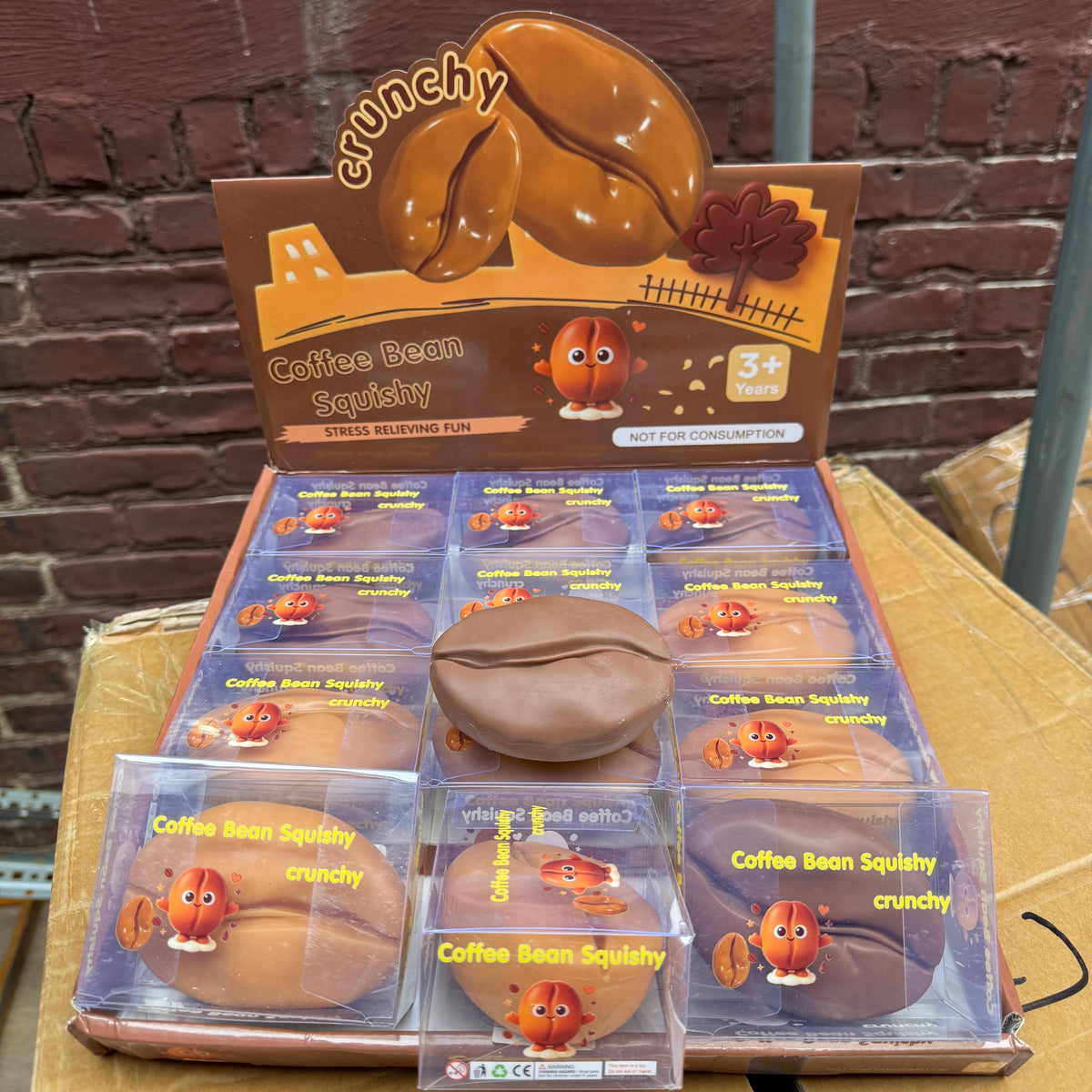 Crackling Crunchy Coffee Bean Squishy 12/pk | A275