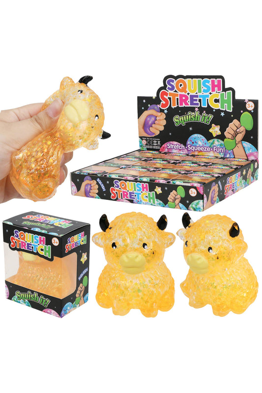 Baby Highland Cow Glitter Thick Maltose Putty Filled Squishy