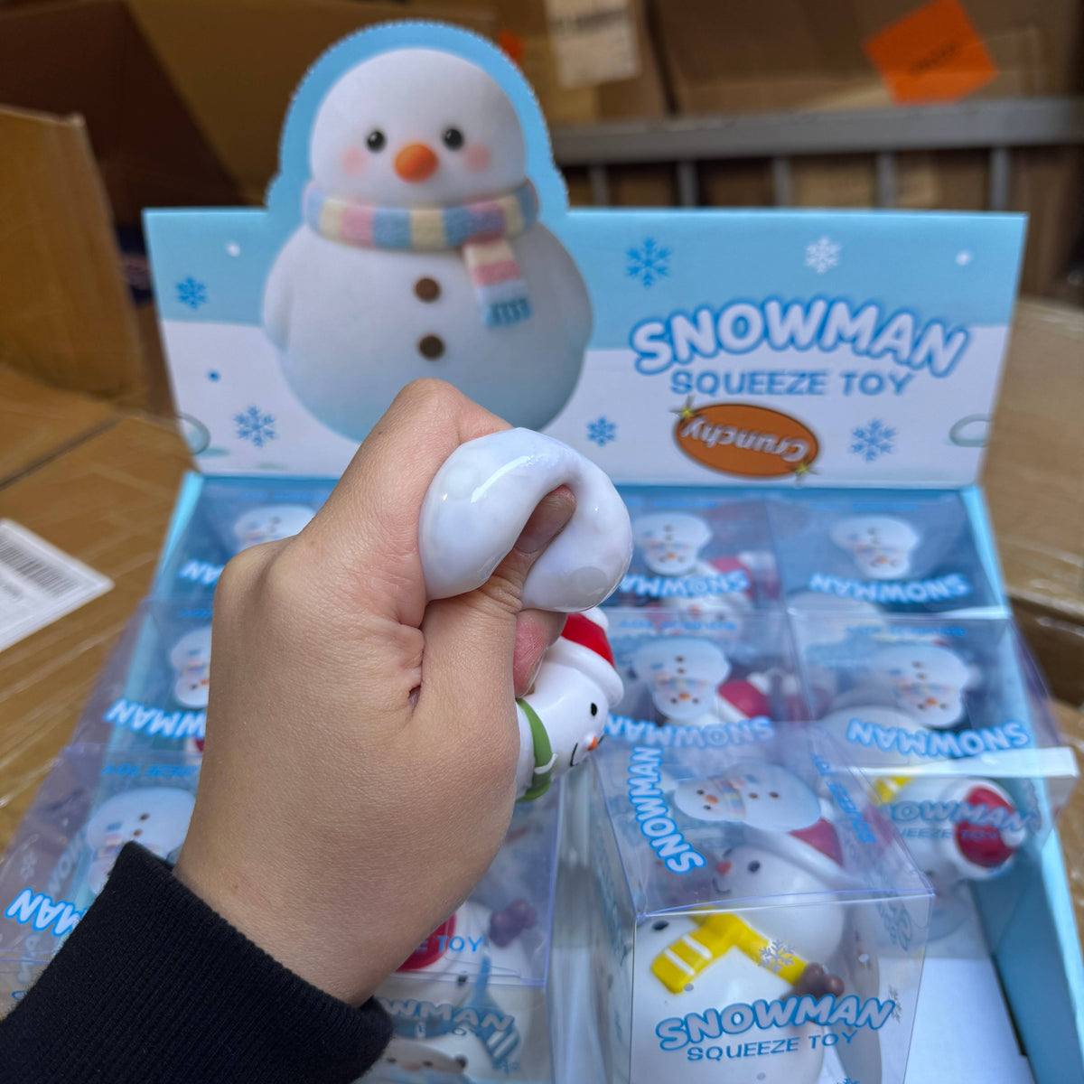 Crunchy Christmas Snowman Squishy 12/pk | A011