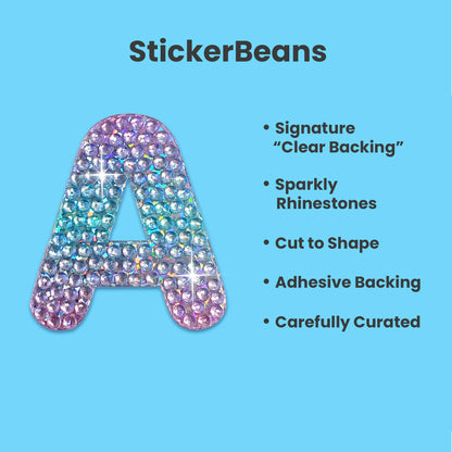 Letter A 2" Rhinestone Sticker