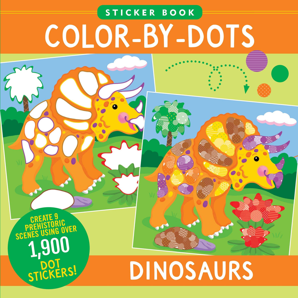 Color-By-Dots Sticker Book - Dinosaurs