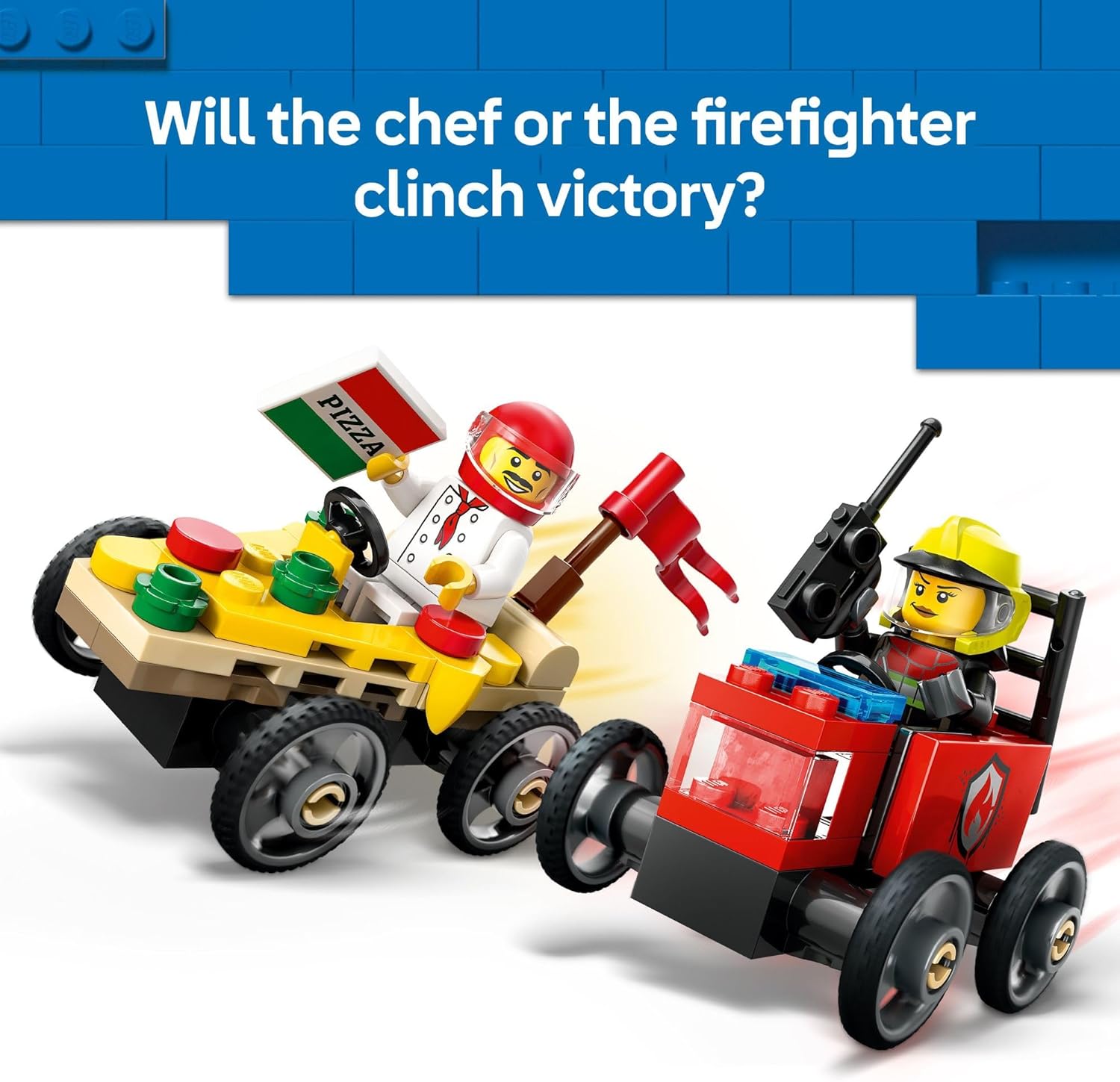 Pizza Vs. Firetruck Race